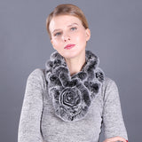 Lotus Leaf Rex Rabbit Fur Scarf Warm Fur Scarf
