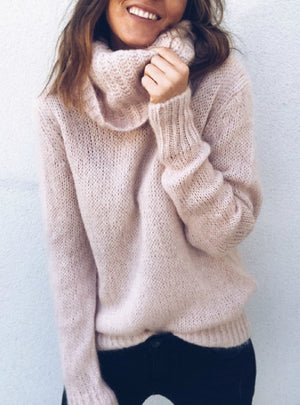 Solid Color Long Sleeve Turtleneck Sweater