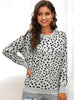 Leopard Print Knitted Long Sleeve T-shirt