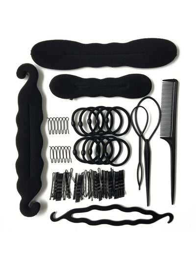 79Pcs/Set Hair Accessories Braider Donut Hair Clips