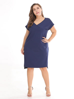 Knitted Loose Slim Knee Length Dress