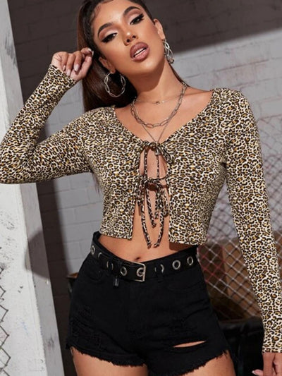 Leopard Print Long Sleeve T-shirt