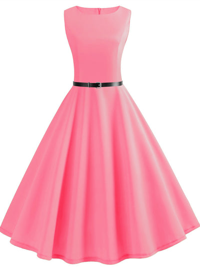 Retro Sleeveless Big Swing Dress