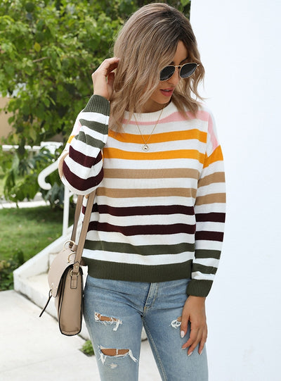 Fashion Striped Pullover Sweater