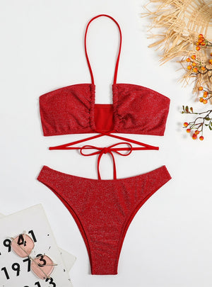 Sexy Red Swimming Bikini Suit