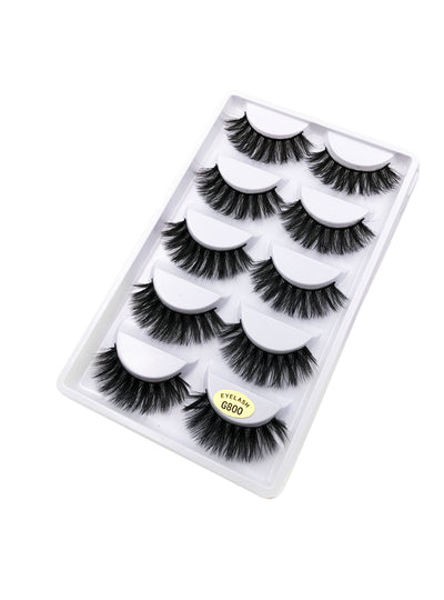 5 Pairs Natural false eyelashes thick 3d mink