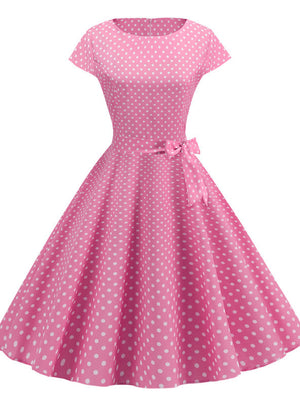 Summer Retro Cap Sleeve Dress