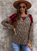 Leopard Print Stitching Long Sleeve T-shirt