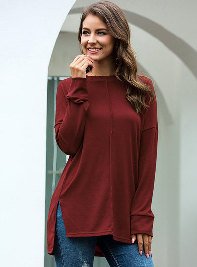 Casual Splicing Long Sleeve T-shirt
