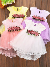 Floral Dress Princess Party Tulle Flower Dresses 