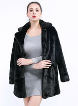 Fur Coat Imitation Mink Fur Long Sleeve Medium Length