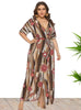 V-neck Printed Split Beach Holiday Dress