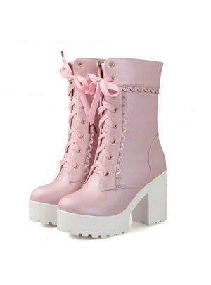 Students Soft Sister Lolita High-heeled Boots