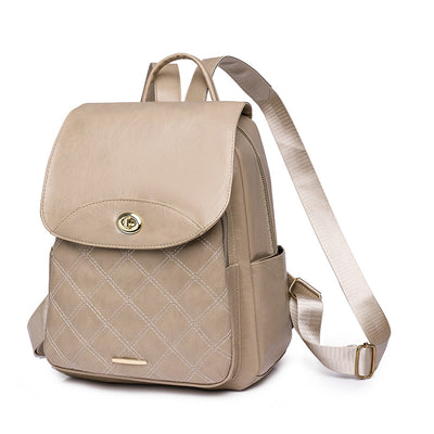 Soft PU Simple Casual Ladies Backpack