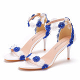 Women Beaded Stiletto Heels Sandals