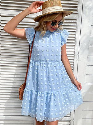 Loose Flounce Chiffon Jacquard Dress