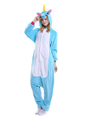 Unicorn Cartoon One Piece Animals Pajama Flannel