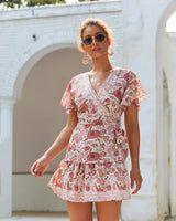 V-neck Sexy Bohemian Print Dress