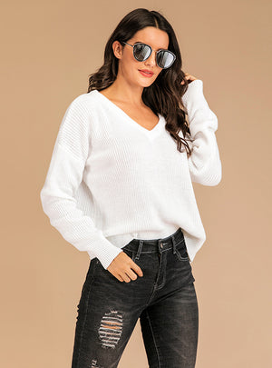 Pullover V-neck Loose Sweater