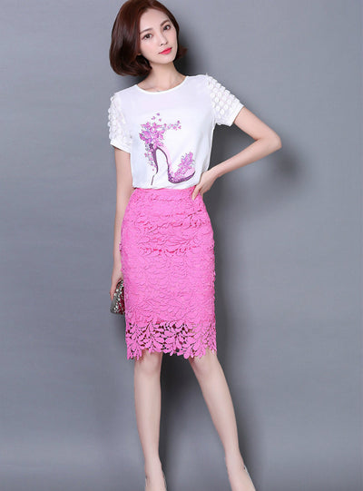 High Waist Pencil Skirts Fashion Korean Style Hollow Out