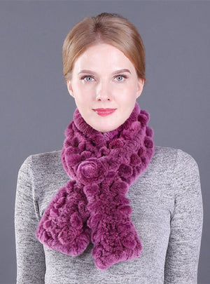 Weaving Rex Rabbit Fur Ccarf Dense Contrast Color