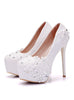 Waterproof Platform Pearl Wedding Shoes