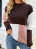 Contrasting Turtleneck Loose Sweater