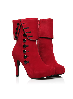 Women Boots High Heels Ankle Boots Platform Shoes 