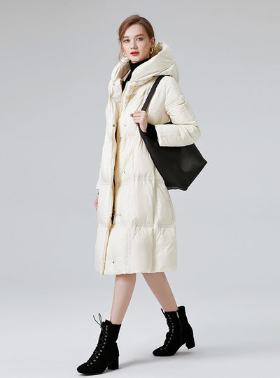 White Duck Down Loose Long Winter Coat
