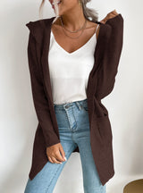 Pit Knitted Hoodie Casual Sweater Coat