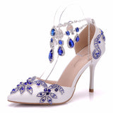 Crystal Stilettos Heel Pointed Sandals