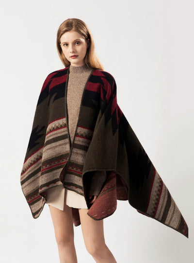 Lengthened Travel Camping Warm Double Cashmere Cloak