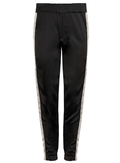Silver Side Stripe Sweatpants Block Basic Women Pants