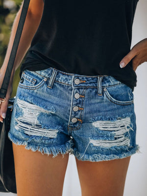 Women Ripped Jeans Shorts
