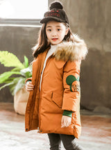 Middle Length Cotton-Padded Children's Jacket