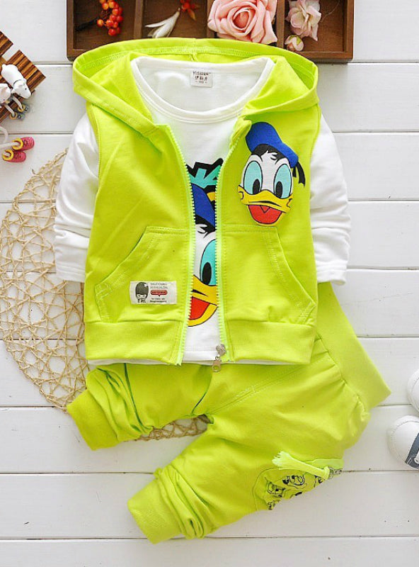 Boys 3Pcs Suits Cartoon Donald Duck Baby Kids Sets