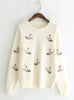 Sweater Pullover Embroidered Little Swan Knitwear