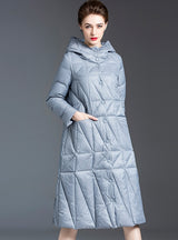 Loose Long Warm Down Coat Hooded