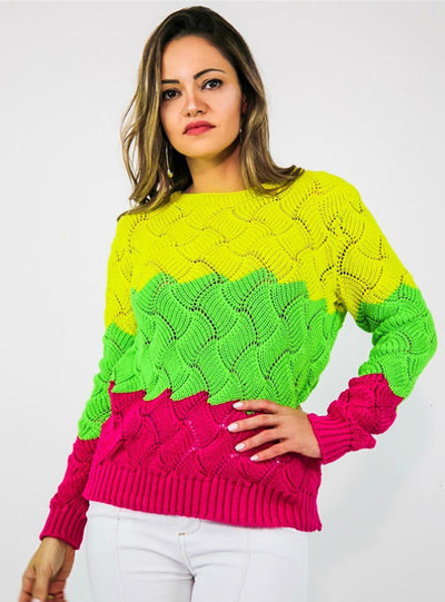 Women Winter Long Sleeve Crewneck Knitted Pullover