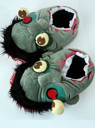 1Pair Plush Zombie Slippers / Ravenous Warm Slippers 