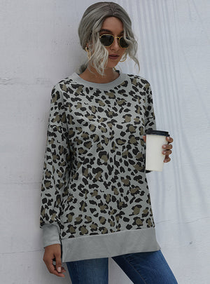 Leopard Print Camouflage Printed Casual Top