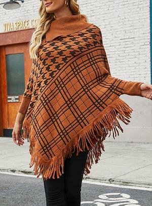 Women Cape Sweater Tassel Coat