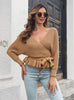 Loose Long-sleeved Ruffled Sweater