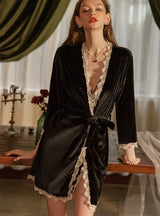 Loose Sexy Home Velvet Robe Coat
