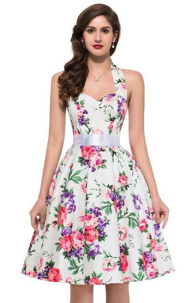 Retro Printed Sling Dress