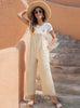 Retro Casual Strap Wide-leg Trousers
