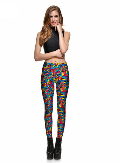 Colorful Geometry Leggings Digital Print Pants