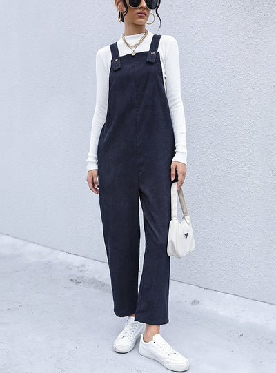 Corduroy Pants Retro Casual Bib Jumpsuit
