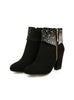 Women Boots Fashion Thick High Heels Boots Crystal