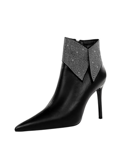 Shining Rhinestone Thin Pointed Toes Boots